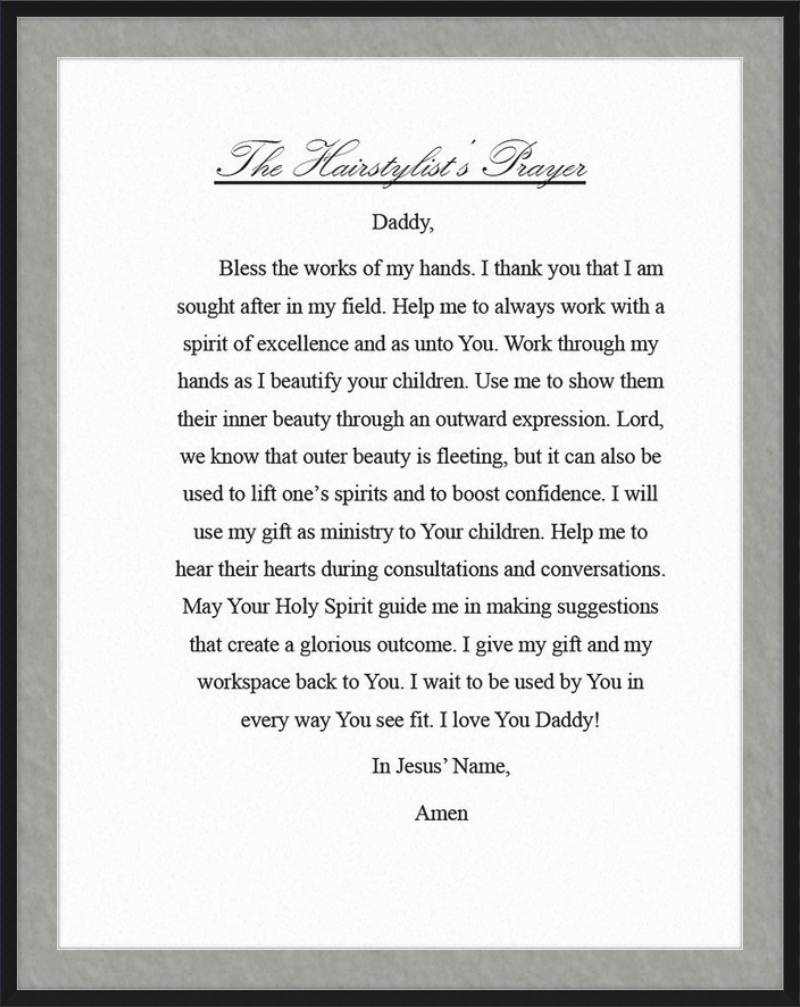 Hairstylist's Prayer