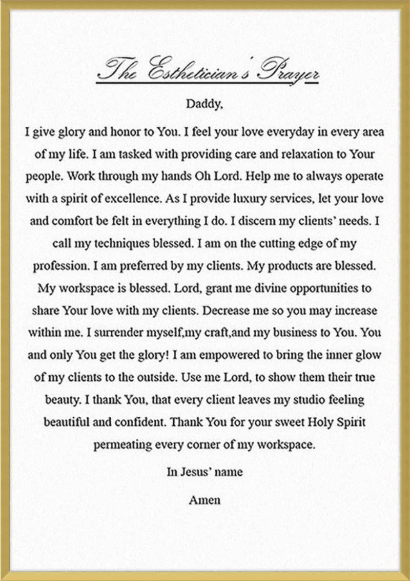 Estheticians Prayer