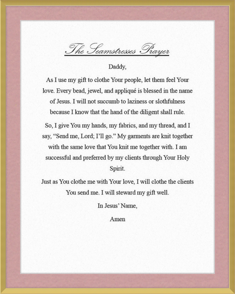 Seamstress' Prayer