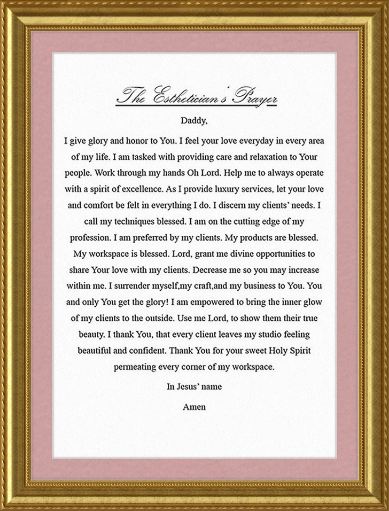 Estheticians Prayer