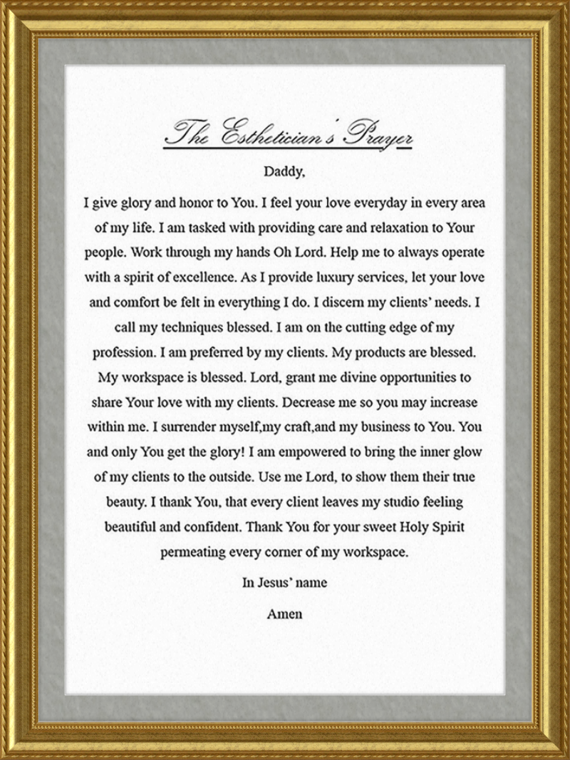 Estheticians Prayer