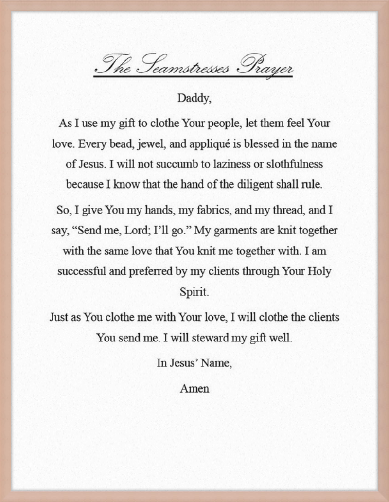 Seamstress' Prayer