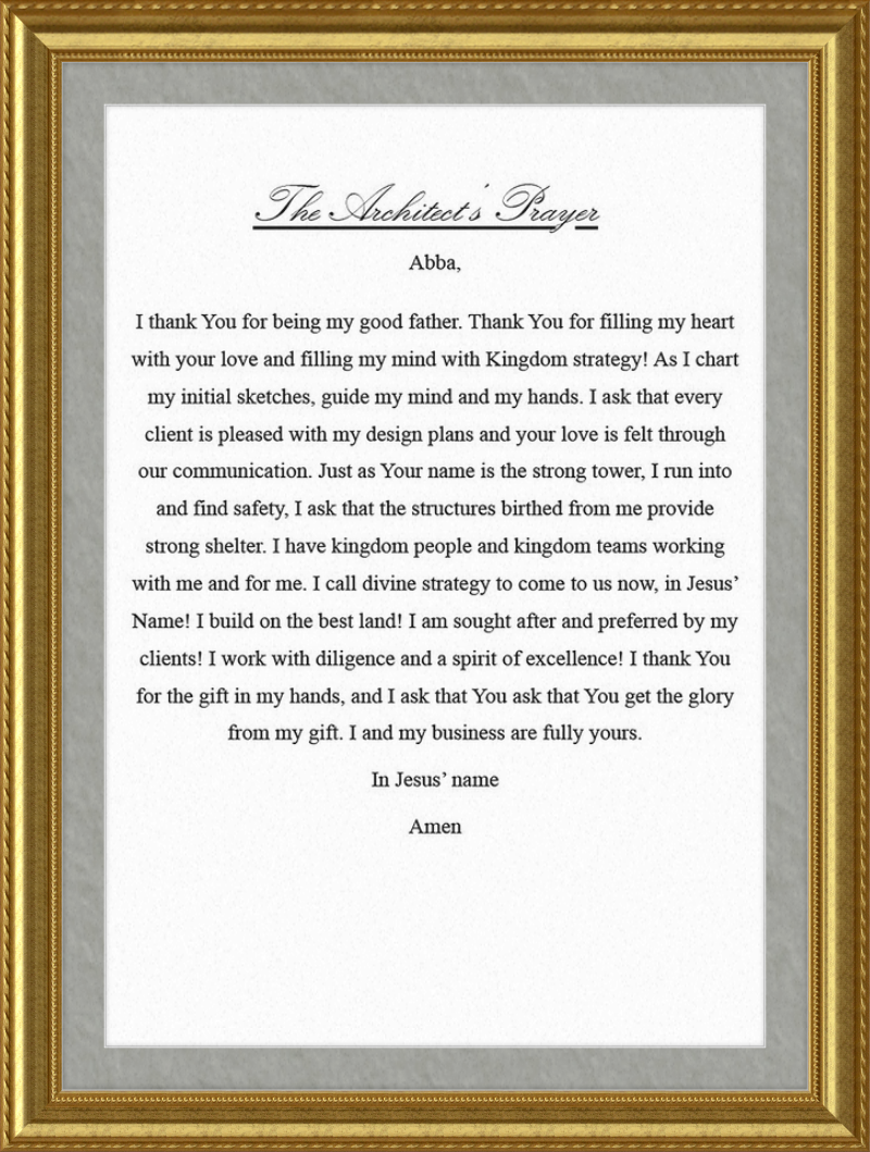Architect's Prayer