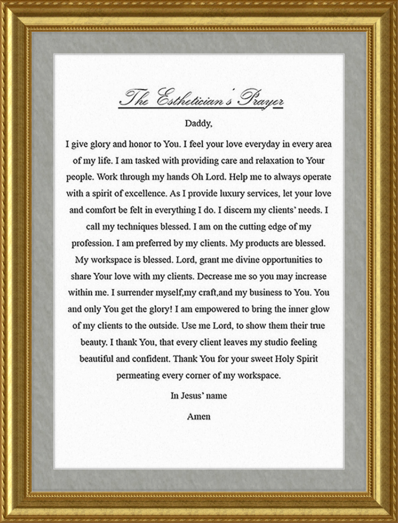 Estheticians Prayer