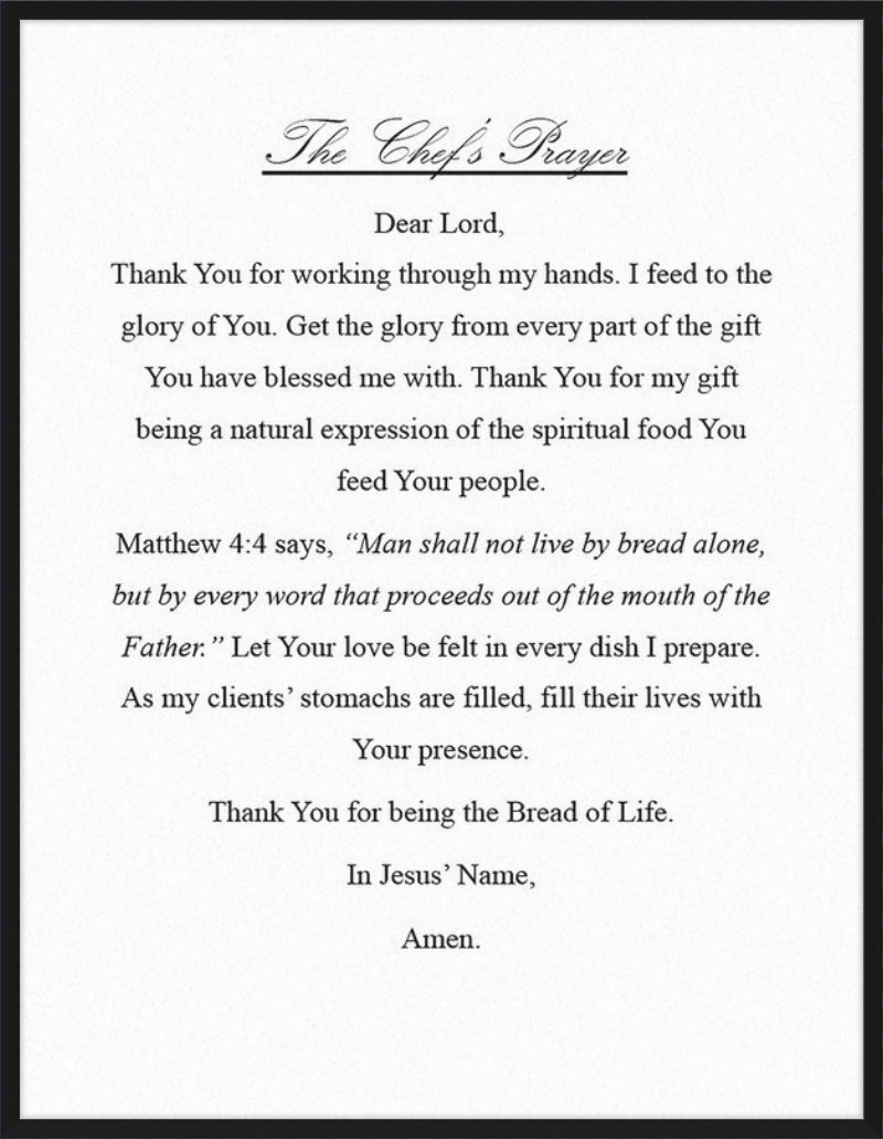 Chef's Prayer