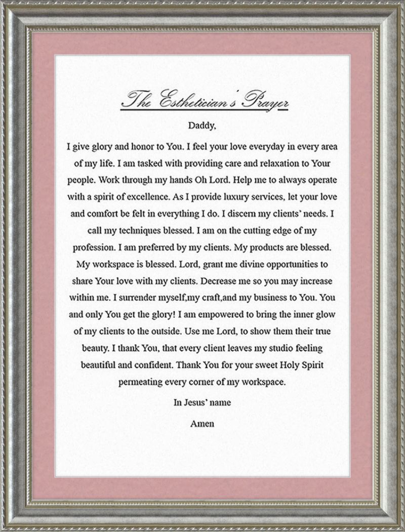 Estheticians Prayer