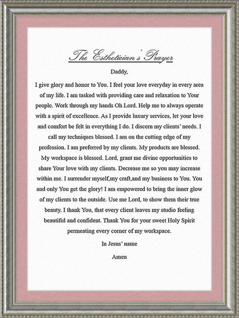 Estheticians Prayer