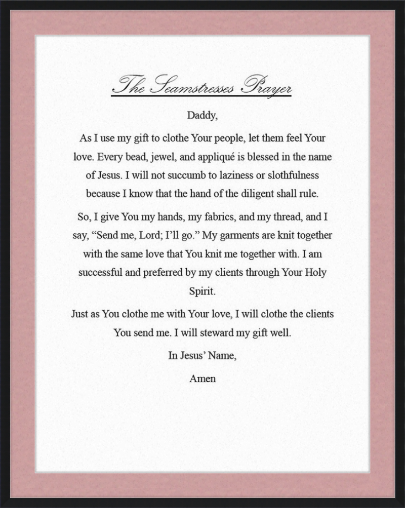 Seamstress' Prayer