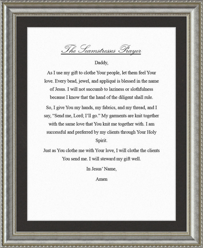 Seamstress' Prayer