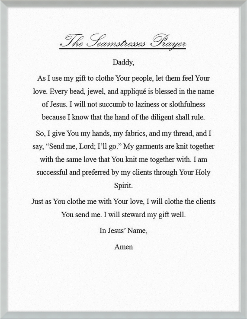 Seamstress' Prayer