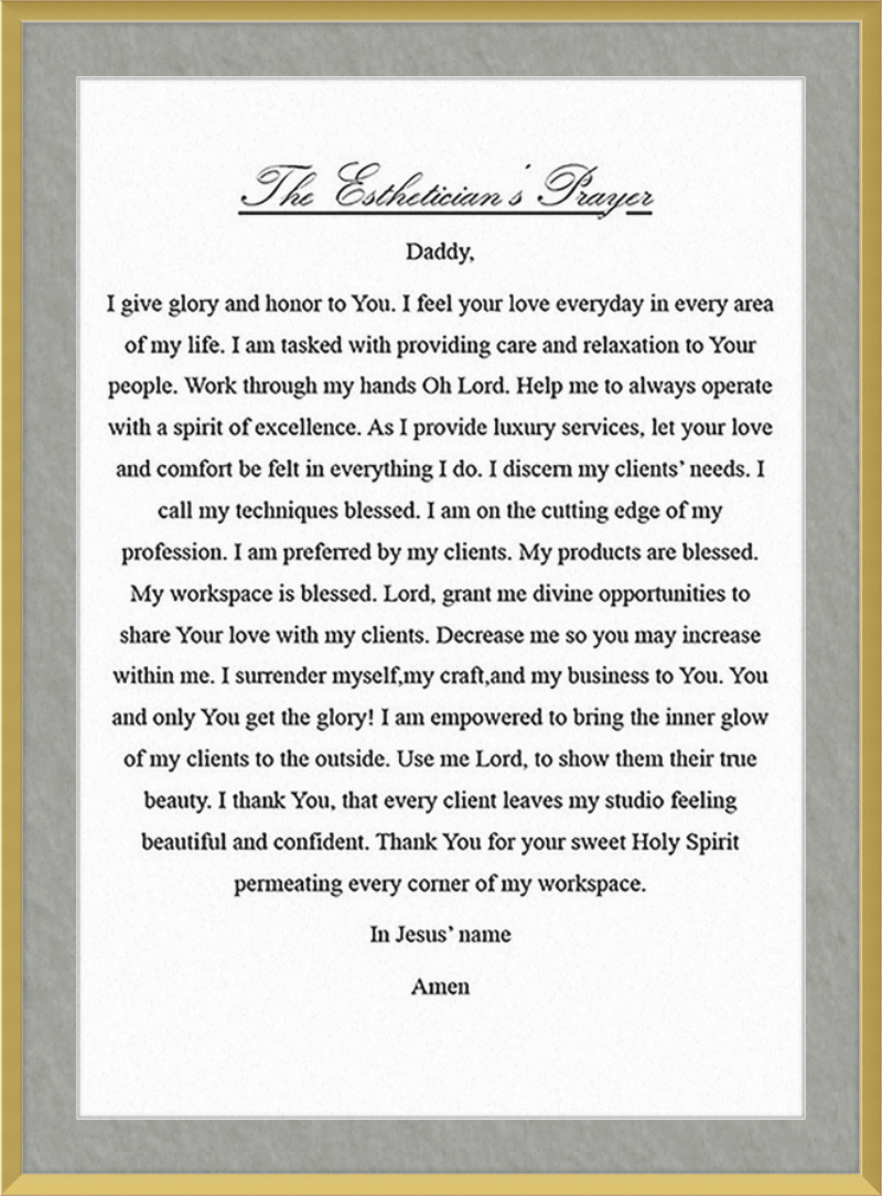 Estheticians Prayer