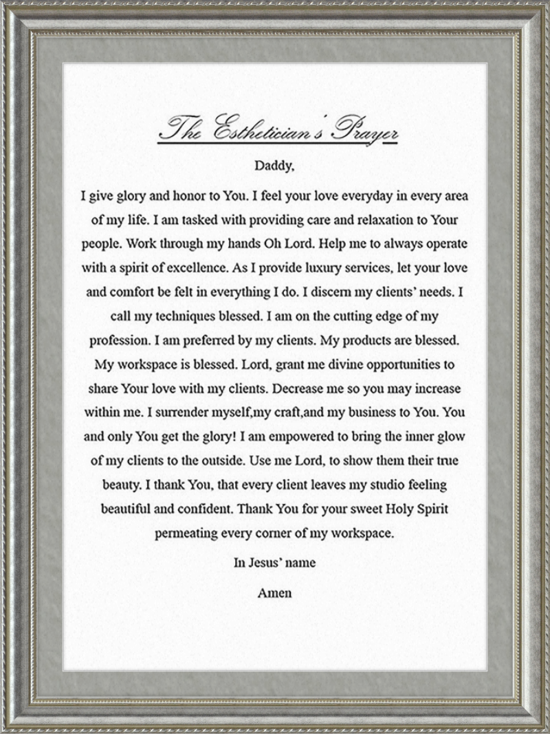 Estheticians Prayer