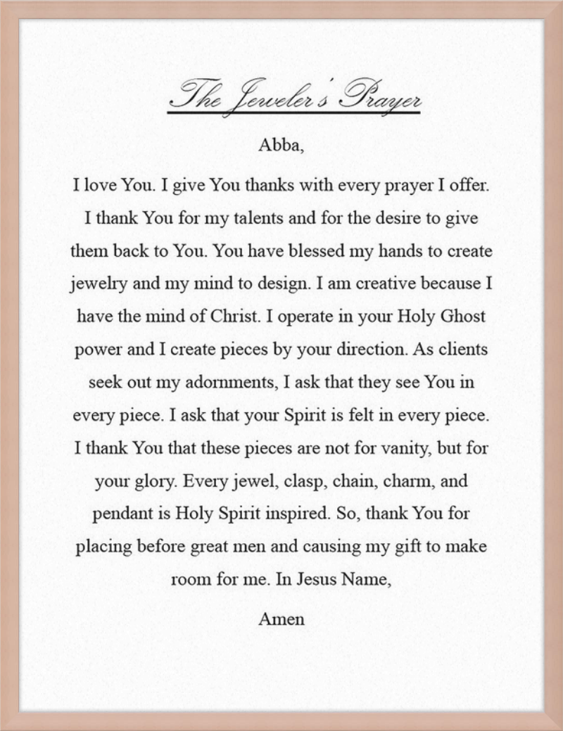 Jeweler's Prayer