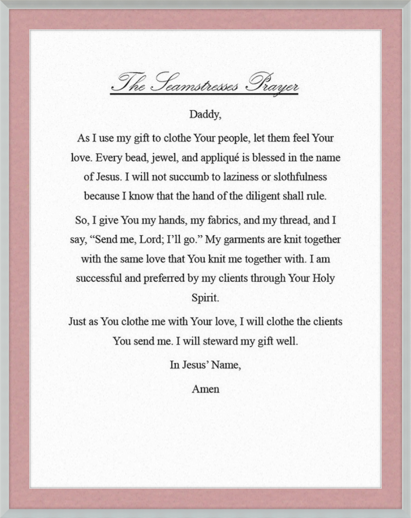 Seamstress' Prayer