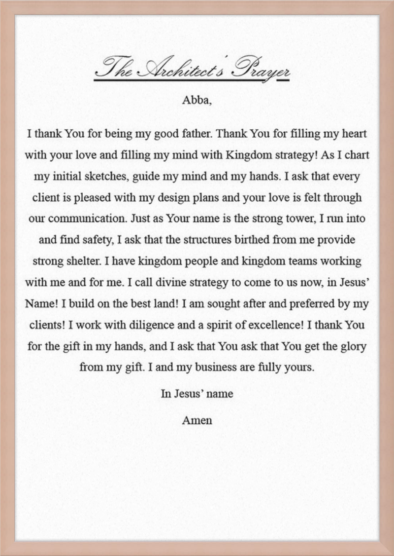 Architect's Prayer
