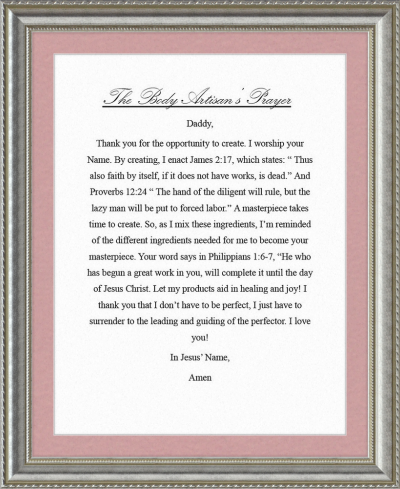 Body Artisan's Prayer