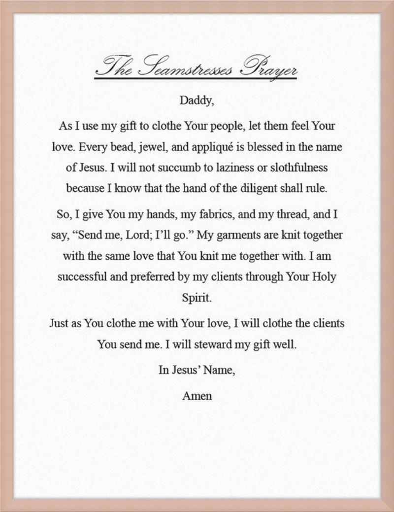 Seamstress' Prayer