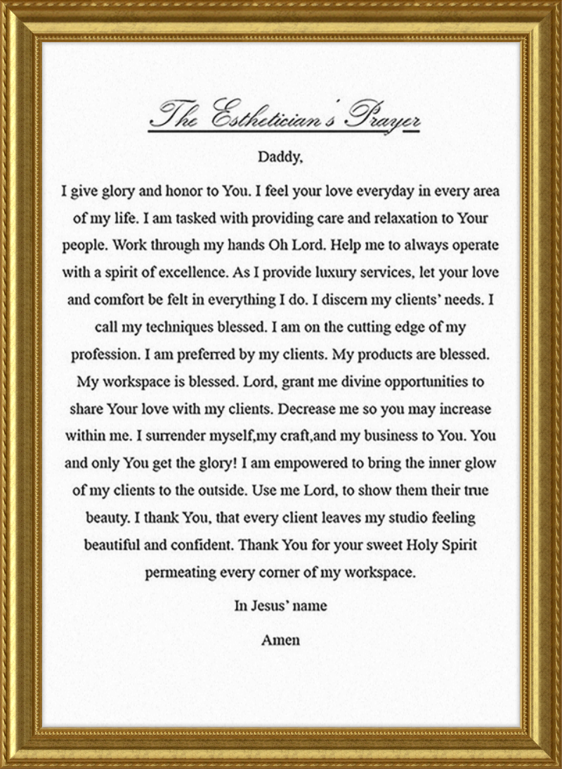 Estheticians Prayer