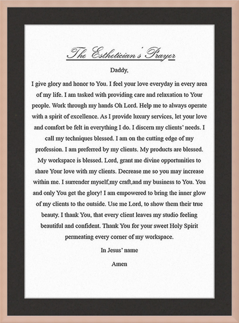 Estheticians Prayer