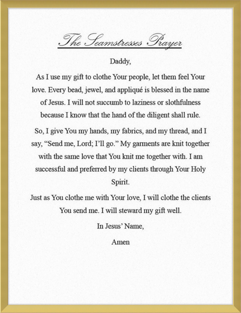 Seamstress' Prayer