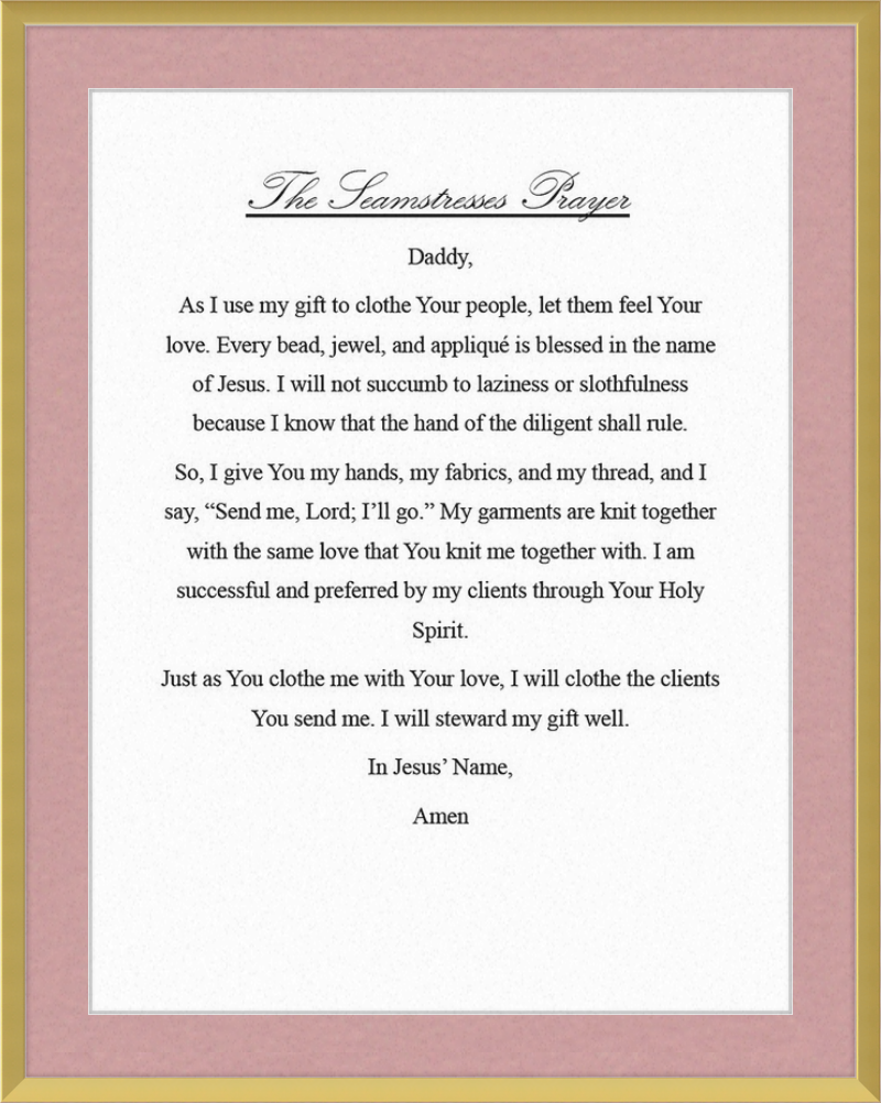 Seamstress' Prayer