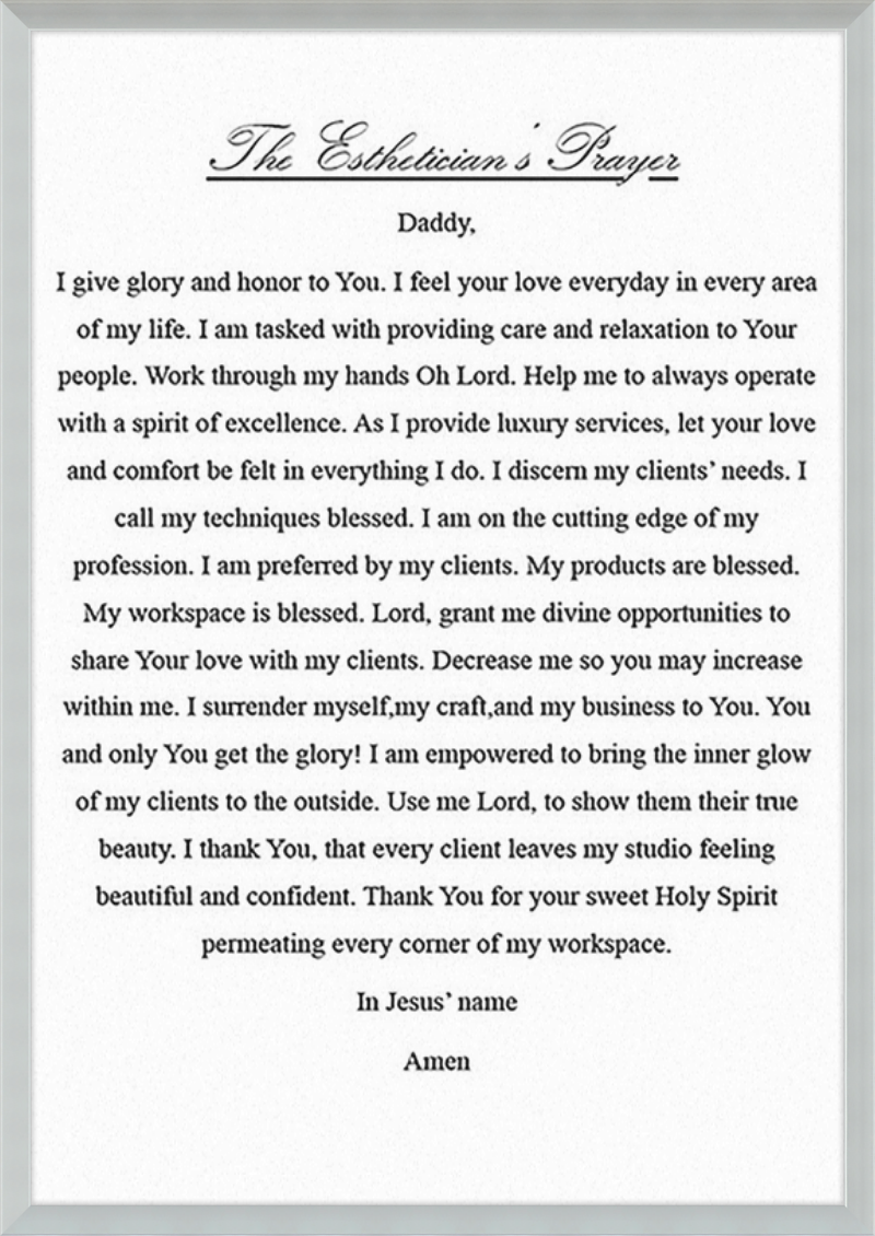 Estheticians Prayer