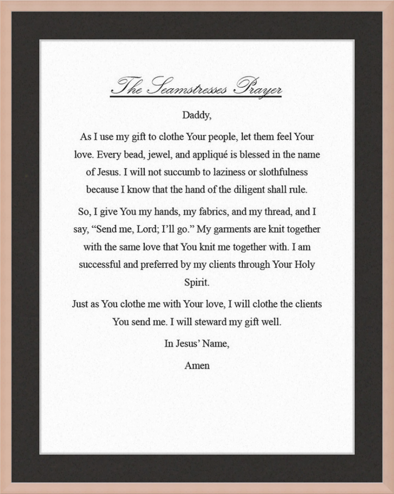 Seamstress' Prayer