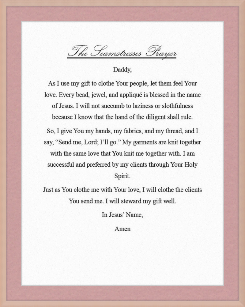 Seamstress' Prayer