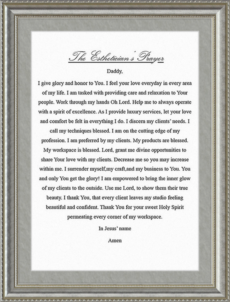 Estheticians Prayer