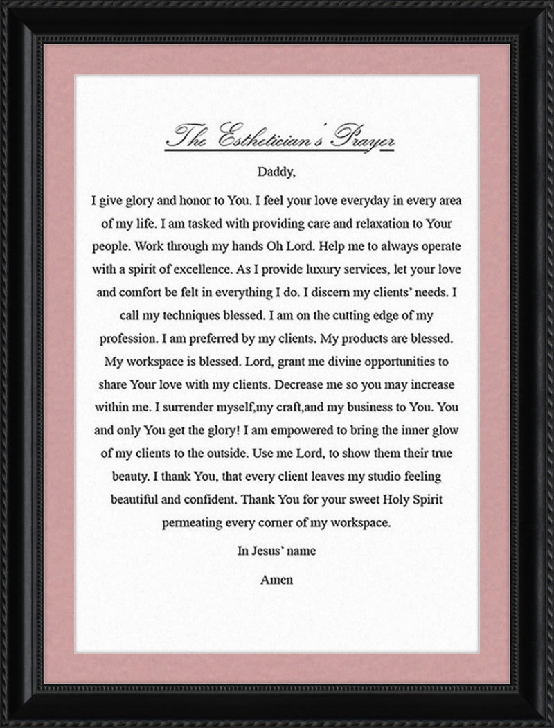 Estheticians Prayer