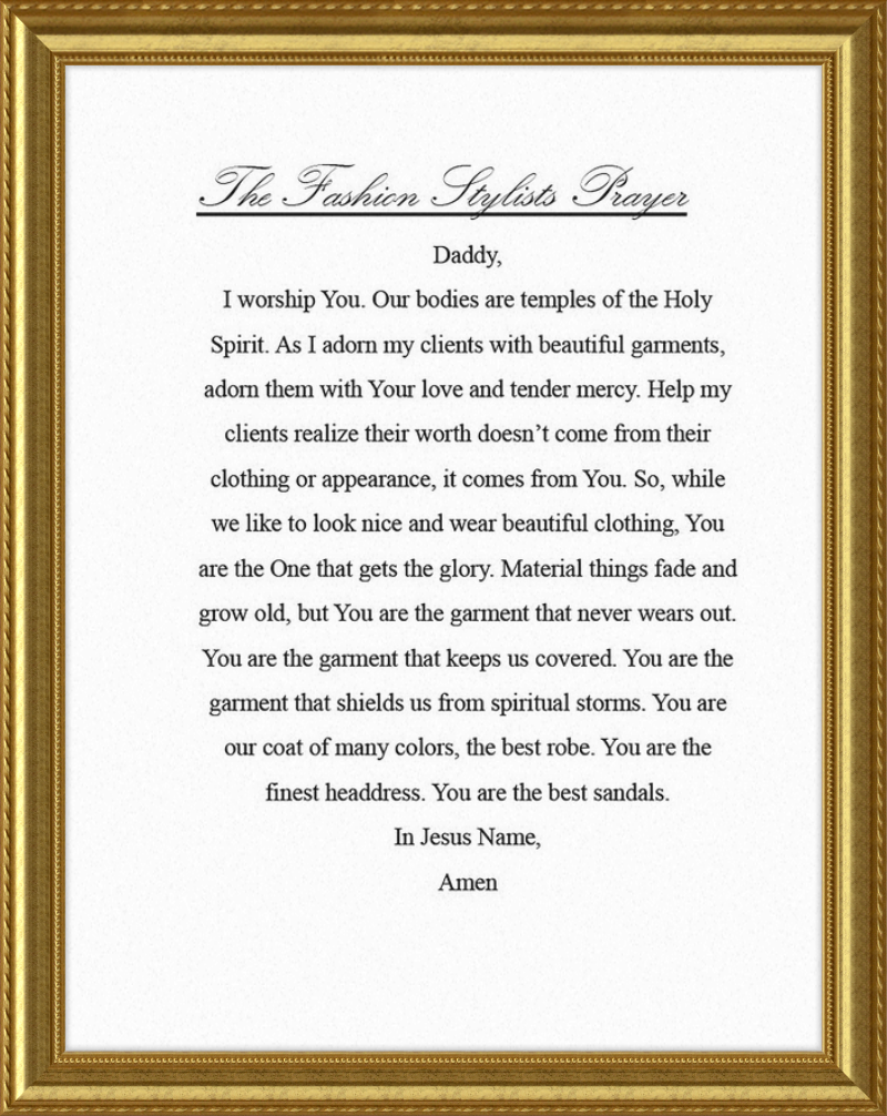 Fashion Stylist's Prayer