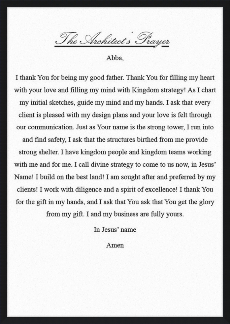 Architect's Prayer