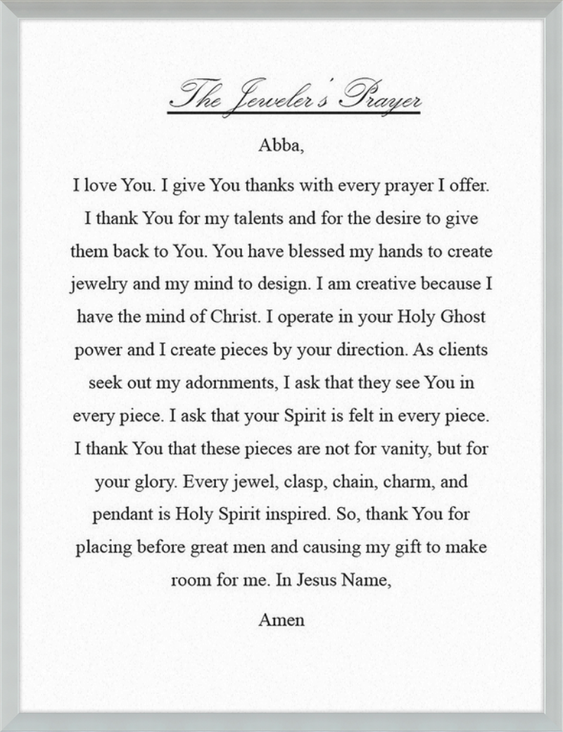 Jeweler's Prayer