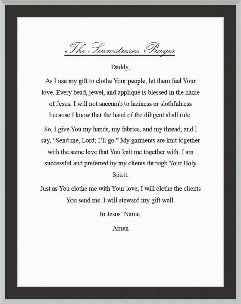 Seamstress' Prayer