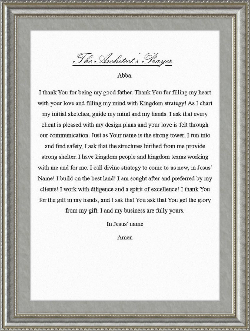 Architect's Prayer