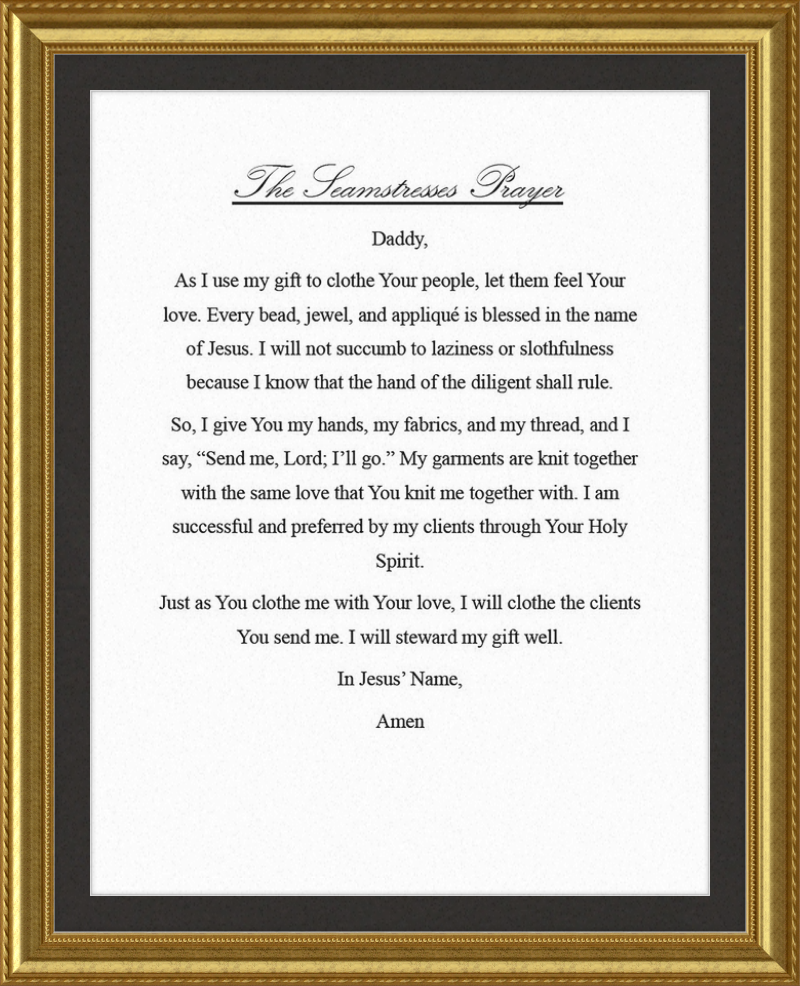 Seamstress' Prayer