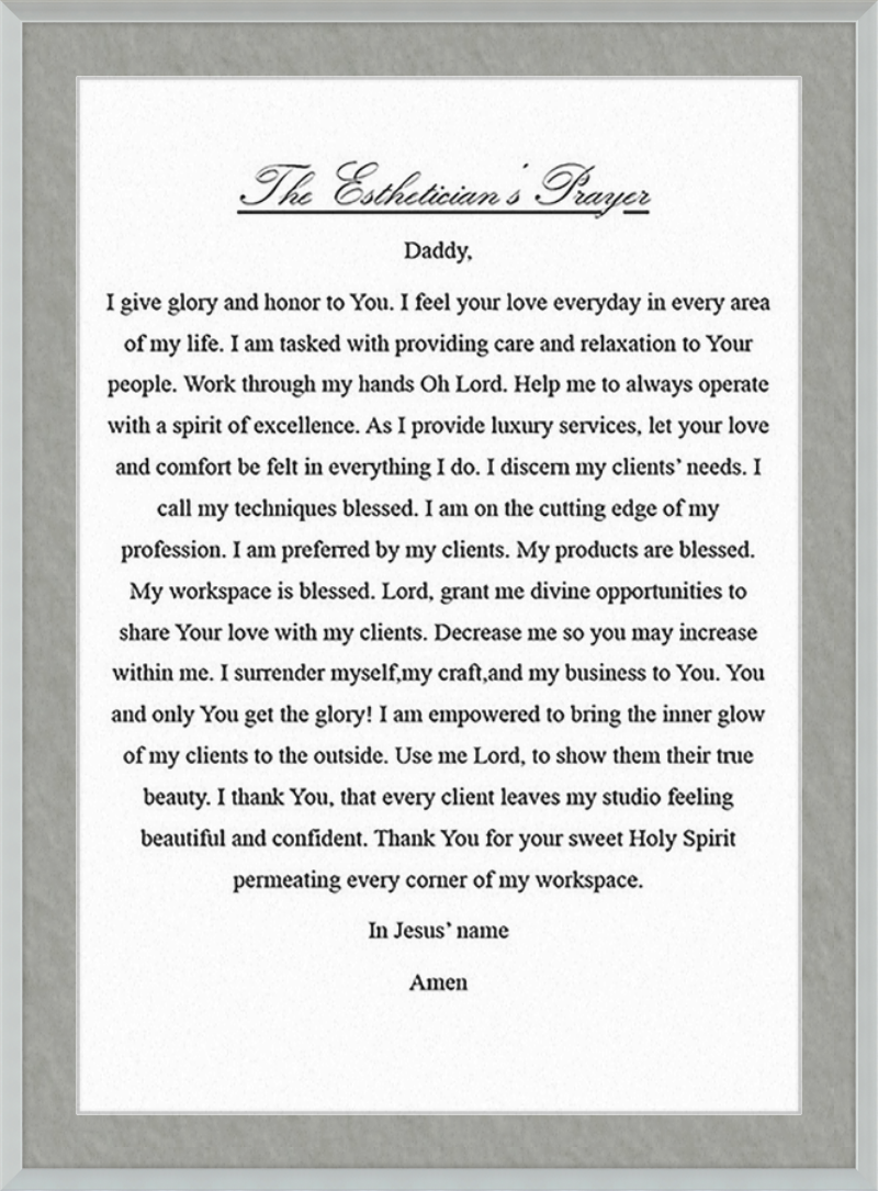 Estheticians Prayer