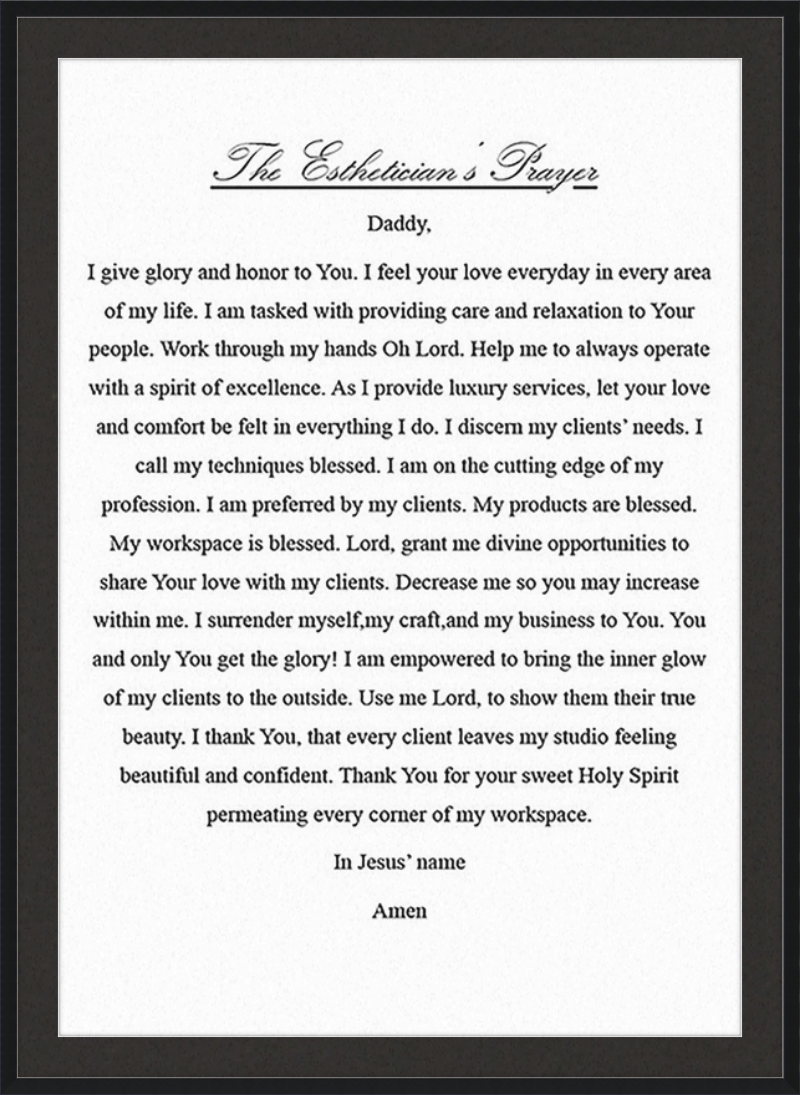Estheticians Prayer