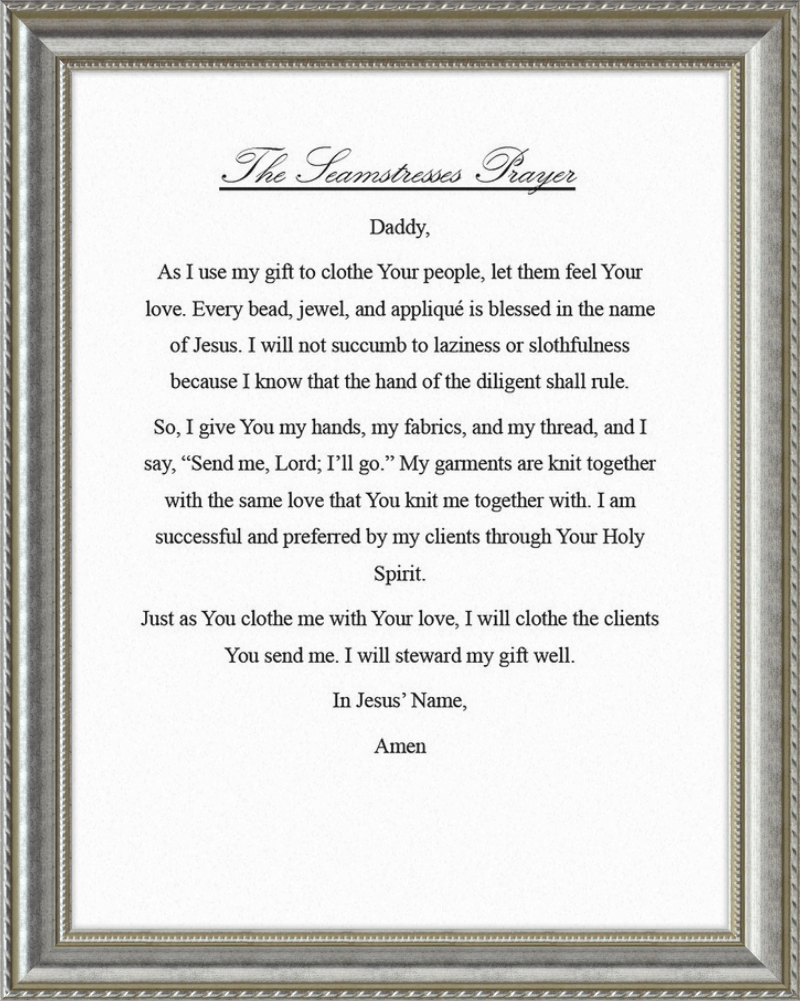 Seamstress' Prayer