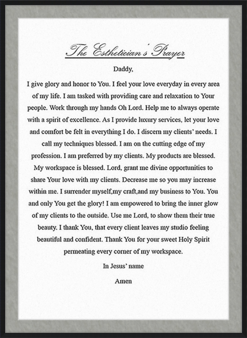 Estheticians Prayer