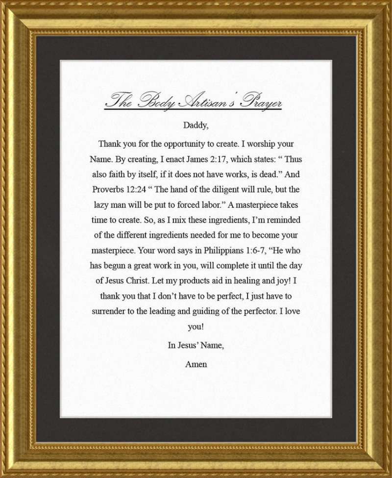 Body Artisan's Prayer