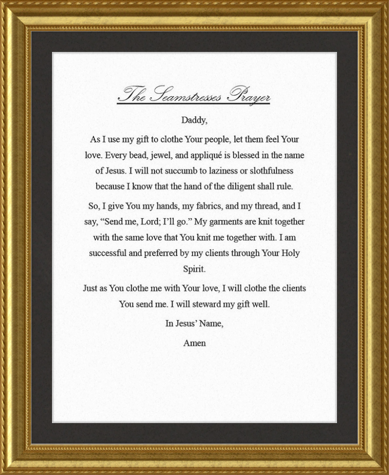 Seamstress' Prayer