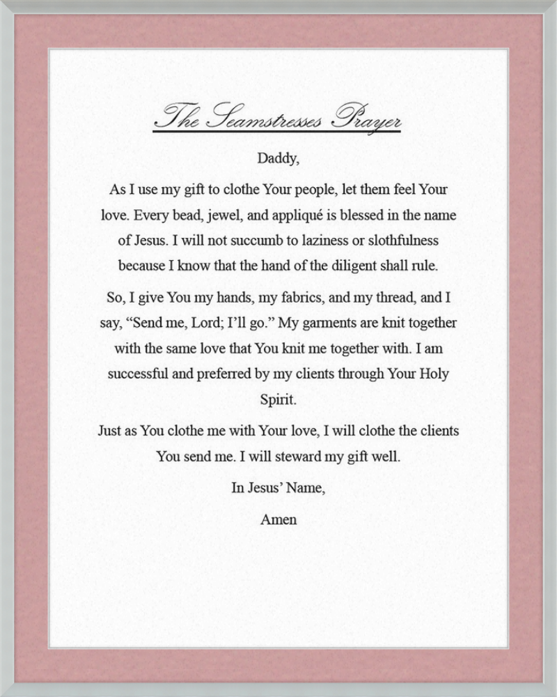 Seamstress' Prayer