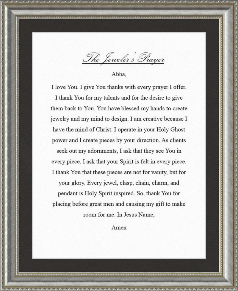 Jeweler's Prayer