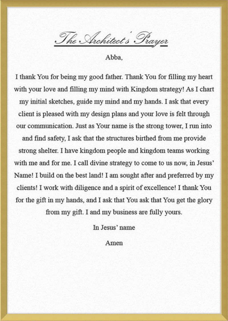 Architect's Prayer