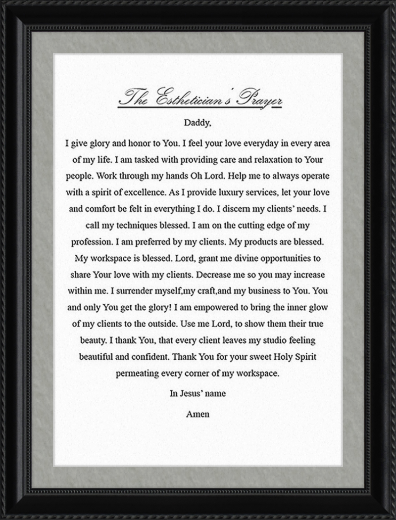 Estheticians Prayer