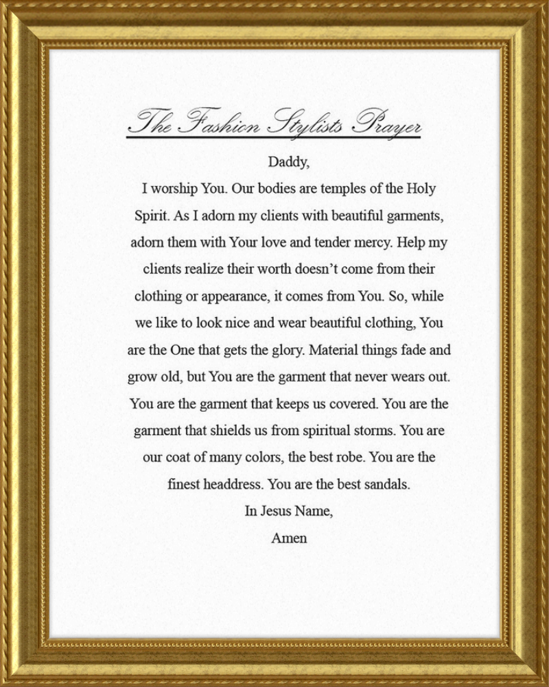 Fashion Stylist's Prayer