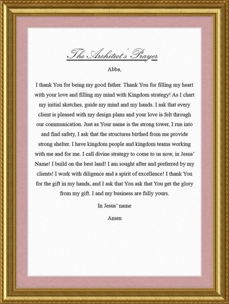 Architect's Prayer