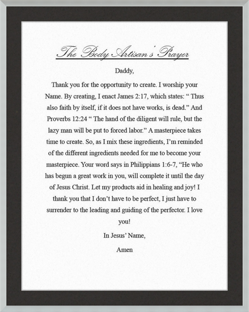 Body Artisan's Prayer