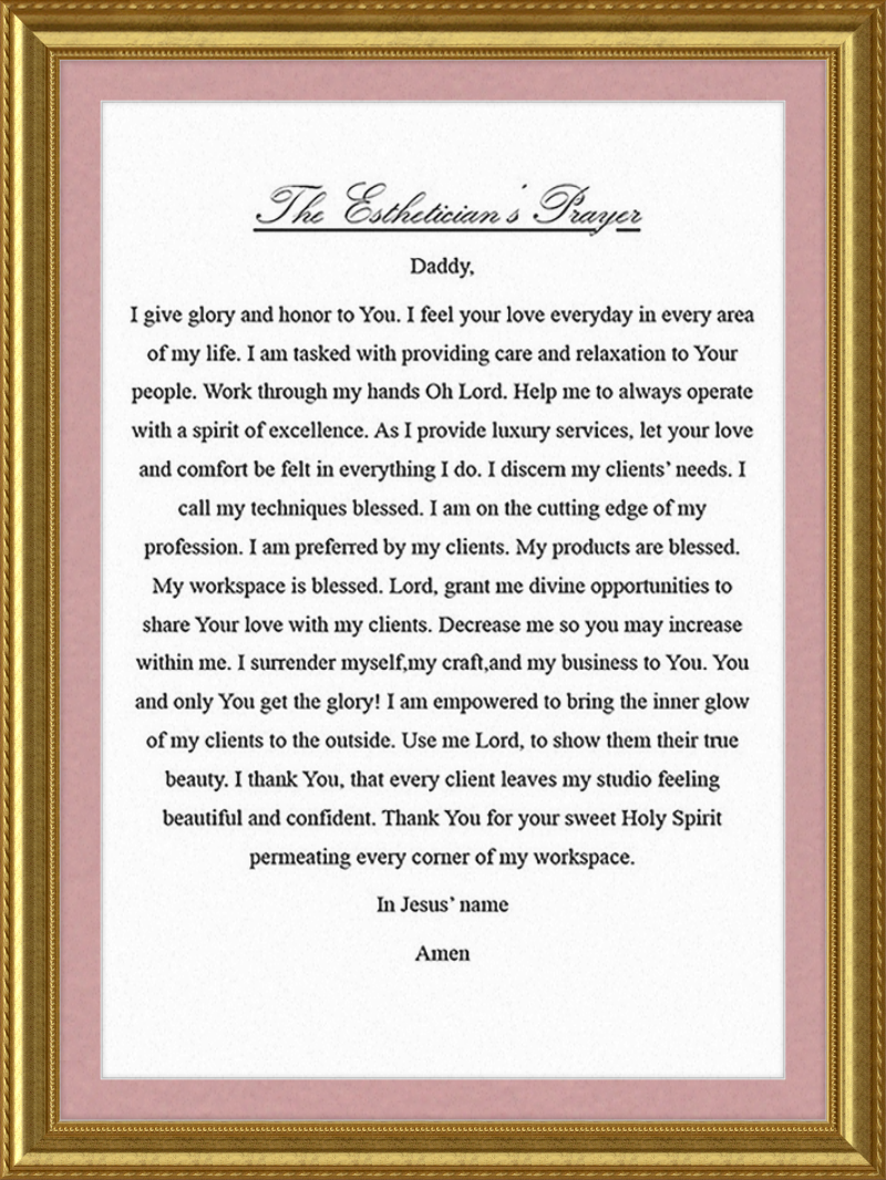 Estheticians Prayer